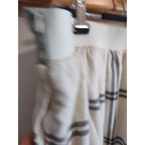 Vineet Bahl Women's XL White Black Plaid Skirt Anthro MSRP $158 Embroidered Art - Picture 5 of 12